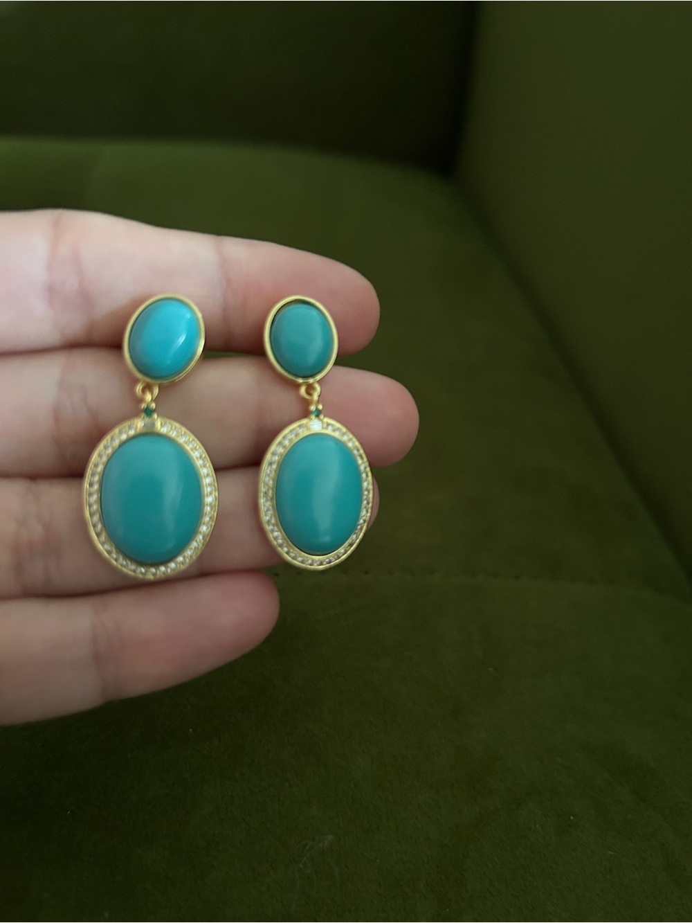 Turquoise Teal Drop Earrings -
